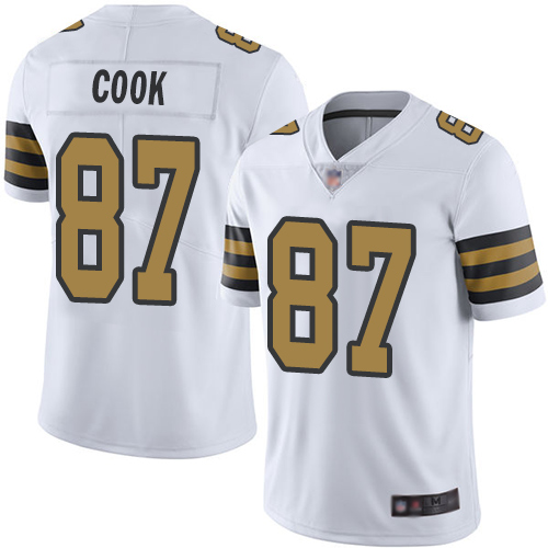 Saints #87 Jared Cook White Men's Stitched Football Limited Rush Jersey