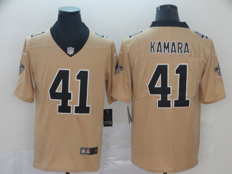 Saints #41 Alvin Kamara Gold Men's Stitched Football Limited Inverted Legend Jersey