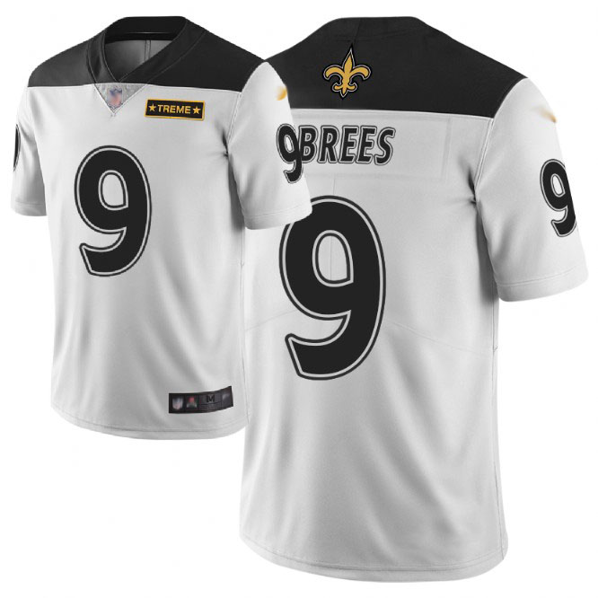 Saints #9 Drew Brees White Men's Stitched Football Limited City Edition Jersey