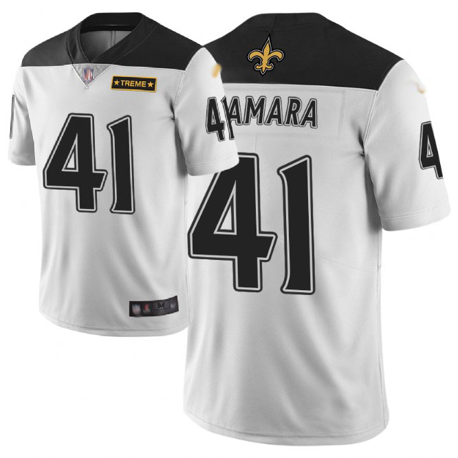 Saints #41 Alvin Kamara White Men's Stitched Football Limited City Edition Jersey