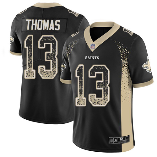 Saints #13 Michael Thomas Black Team Color Men's Stitched Football Limited Rush Drift Fashion Jersey
