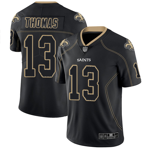 Saints #13 Michael Thomas Lights Out Black Men's Stitched Football Limited Rush Jersey