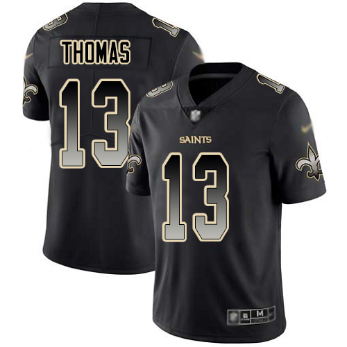 Saints #13 Michael Thomas Black Men's Stitched Football Vapor Untouchable Limited Smoke Fashion Jersey
