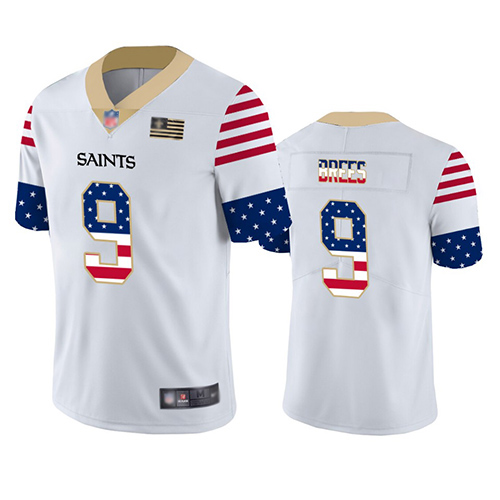 Saints #9 Drew Brees White Men's Stitched Football Limited Independence Day Jersey