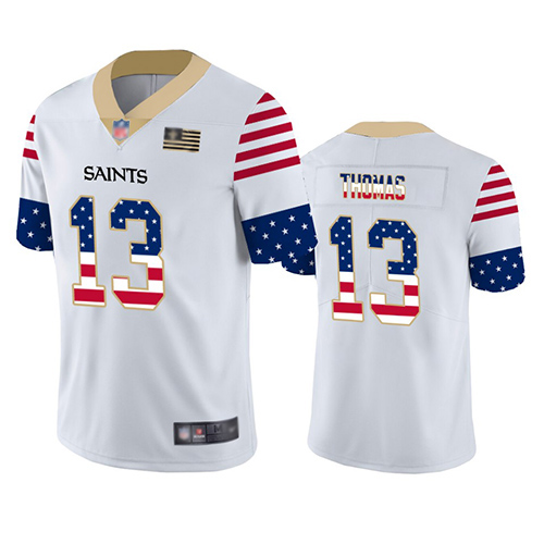 Saints #13 Michael Thomas White Men's Stitched Football Limited Independence Day Jersey