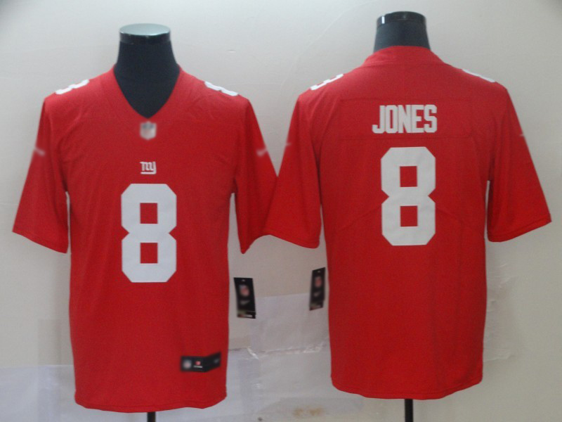 Giants #8 Daniel Jones Red Men's Stitched Football Limited Inverted Legend Jersey