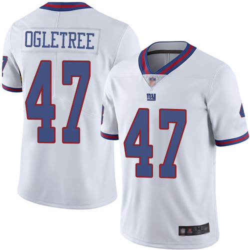 Giants #47 Alec Ogletree White Men's Stitched Football Limited Rush Jersey