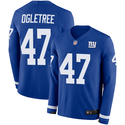 Giants #47 Alec Ogletree Royal Blue Team Color Men's Stitched Football Limited Therma Long Sleeve Jersey Giants #47 Alec Ogletree Royal Blue Team Color Men's Stitched Football Limited Therma Long Sleeve Jersey