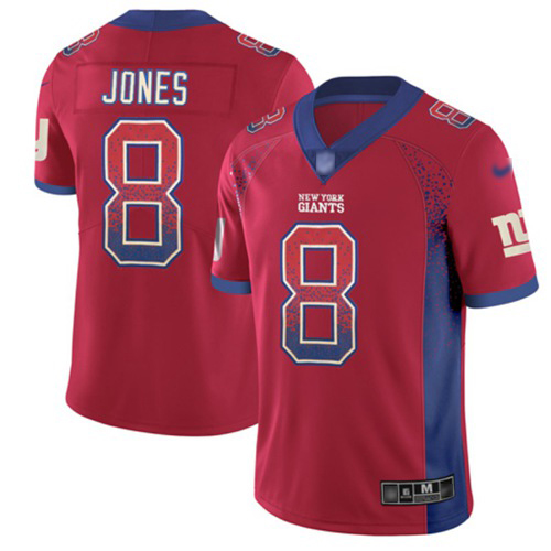 Giants #8 Daniel Jones Red Alternate Men's Stitched Football Limited Rush Drift Fashion Jersey