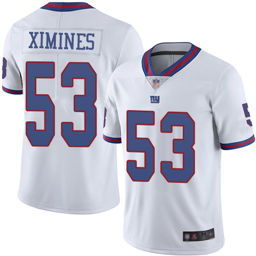 Giants #53 Oshane Ximines White Men's Stitched Football Limited Rush Jersey Giants #53 Oshane Ximines White Men's Stitched Football Limited Rush Jersey