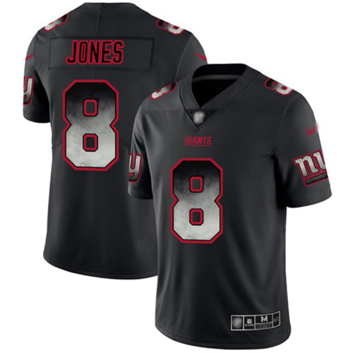 Giants #8 Daniel Jones Black Men's Stitched Football Vapor Untouchable Limited Smoke Fashion Jersey