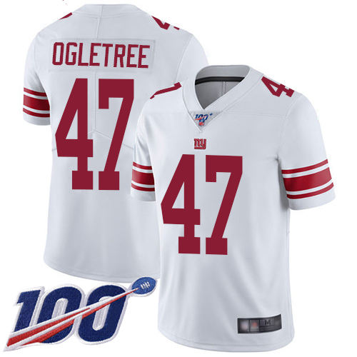 Giants #47 Alec Ogletree White Men's Stitched Football 100th Season Vapor Limited Jersey