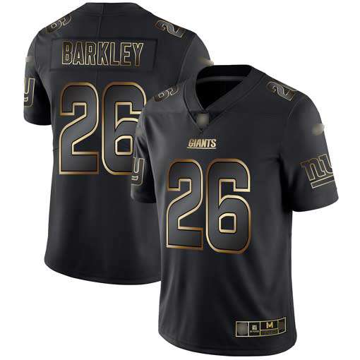 Giants #26 Saquon Barkley Black/Gold Men's Stitched Football Vapor Untouchable Limited Jersey