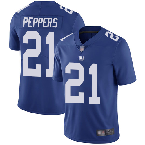 Giants #21 Jabrill Peppers Royal Blue Team Color Men's Stitched Football Vapor Untouchable Limited Jersey