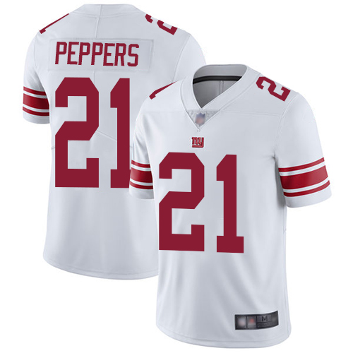 Giants #21 Jabrill Peppers White Men's Stitched Football Vapor Untouchable Limited Jersey