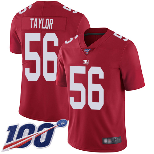 Giants #56 Lawrence Taylor Red Alternate Men's Stitched Football 100th Season Vapor Limited Jersey