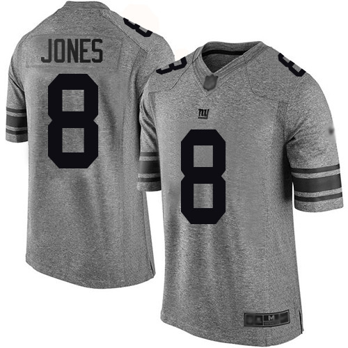 Giants #8 Daniel Jones Gray Men's Stitched Football Limited Gridiron Gray Jersey