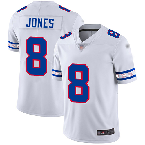 Giants #8 Daniel Jones White Men's Stitched Football Limited Team Logo Fashion Jersey