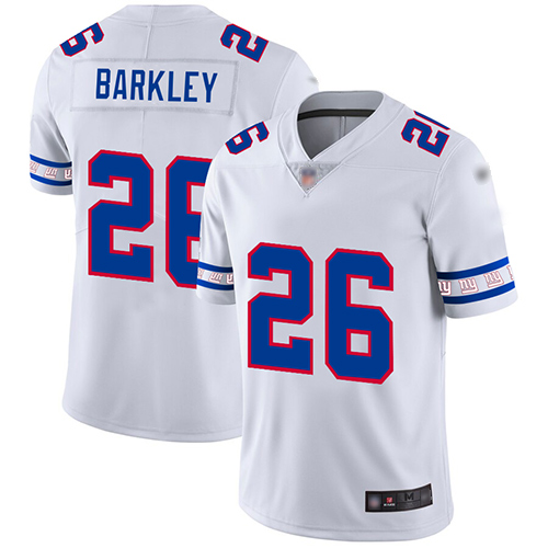 Giants #26 Saquon Barkley White Men's Stitched Football Limited Team Logo Fashion Jersey