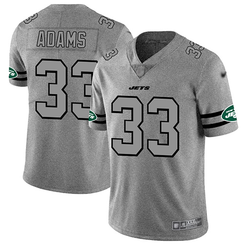 Jets #33 Jamal Adams Gray Men's Stitched Football Limited Team Logo Gridiron Jersey