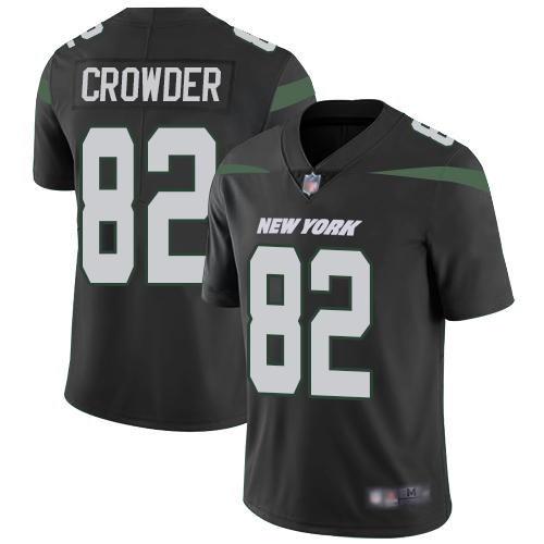Jets #82 Jamison Crowder Black Alternate Men's Stitched Football Vapor Untouchable Limited Jersey