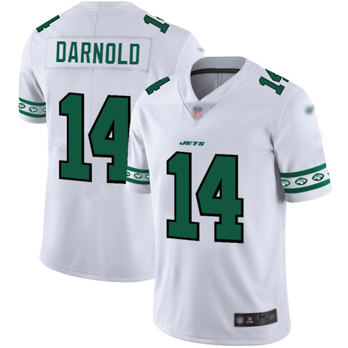 Jets #14 Sam Darnold White Men's Stitched Football Limited Team Logo Fashion Jersey