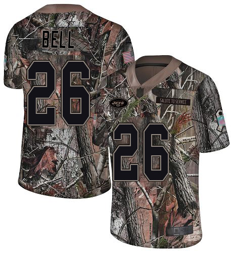 Nike Jets #26 Le'Veon Bell Camo Men's Stitched NFL Limited Rush Realtree Jersey