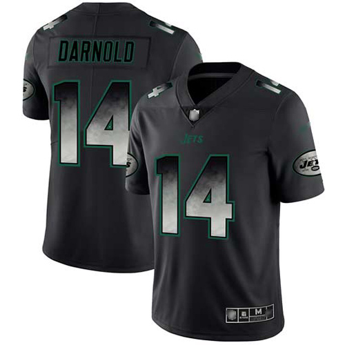 Jets #14 Sam Darnold Black Men's Stitched Football Vapor Untouchable Limited Smoke Fashion Jersey