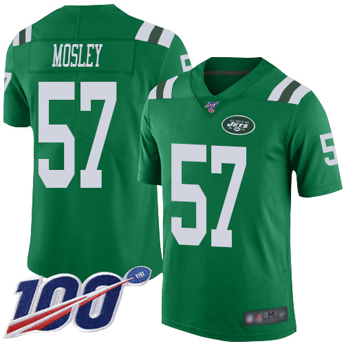 Jets #57 C.J. Mosley Green Men's Stitched Football Limited Rush 100th Season Jersey