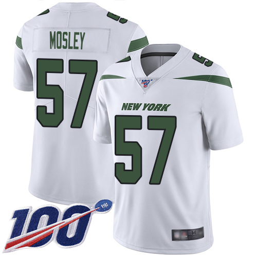 Jets #57 C.J. Mosley White Men's Stitched Football 100th Season Vapor Limited Jersey