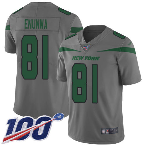Jets #81 Quincy Enunwa Gray Men's Stitched Football Limited Inverted Legend 100th Season Jersey