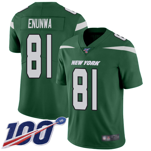 Jets #81 Quincy Enunwa Green Team Color Men's Stitched Football 100th Season Vapor Limited Jersey