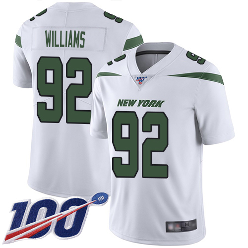 Jets #92 Leonard Williams White Men's Stitched Football 100th Season Vapor Limited Jersey Jets #92 Leonard Williams White Men's Stitched Football 100th Season Vapor Limited Jersey