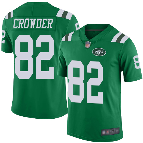 Jets #82 Jamison Crowder Green Men's Stitched Football Limited Rush Jersey