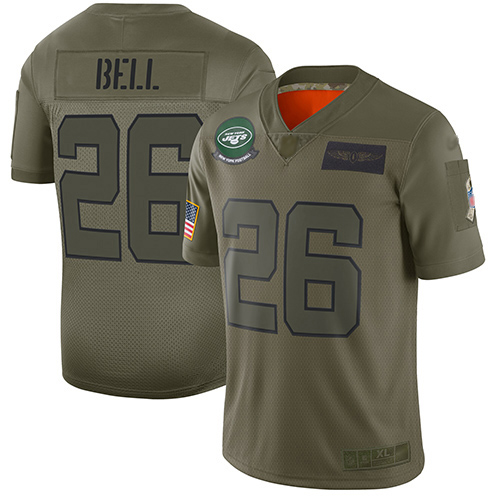 Jets #26 Le'Veon Bell Camo Men's Stitched Football Limited 2019 Salute To Service Jersey