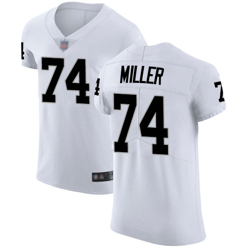 Raiders #74 Kolton Miller White Men's Stitched Football Vapor Untouchable Elite Jersey