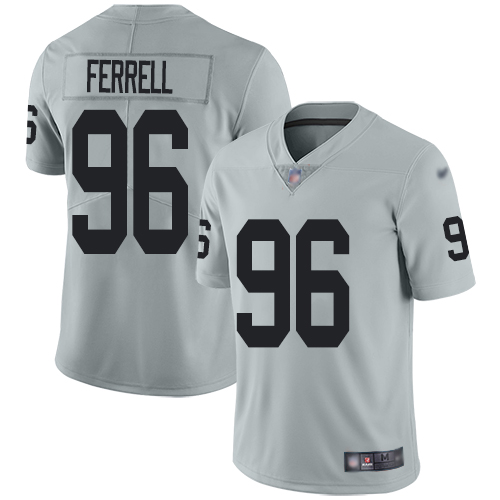 Raiders #96 Clelin Ferrell Silver Men's Stitched Football Limited Inverted Legend Jersey Raiders #96 Clelin Ferrell Silver Men's Stitched Football Limited Inverted Legend Jersey
