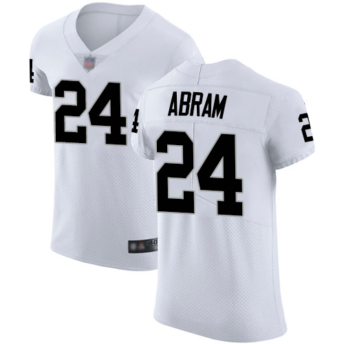 Raiders #24 Johnathan Abram White Men's Stitched Football Vapor Untouchable Elite Jersey