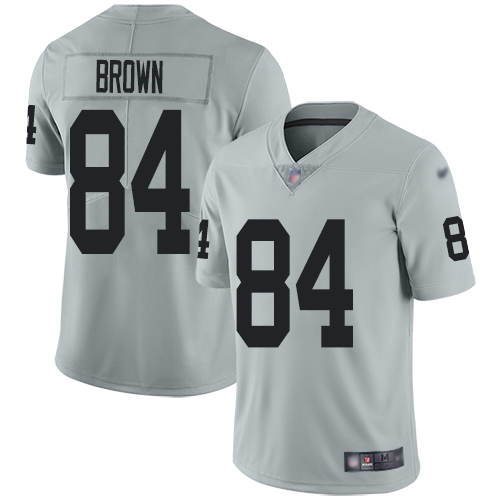 Raiders #84 Antonio Brown Silver Men's Stitched Football Limited Inverted Legend Jersey
