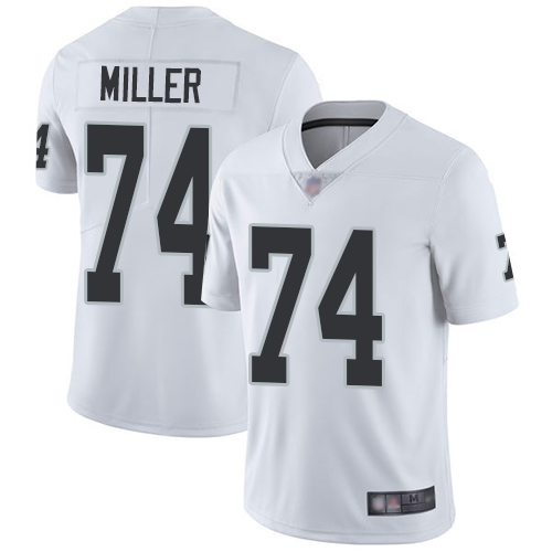 Raiders #74 Kolton Miller White Men's Stitched Football Vapor Untouchable Limited Jersey