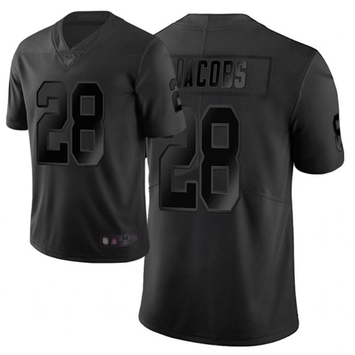 Raiders #28 Josh Jacobs Black Men's Stitched Football Limited City Edition Jersey