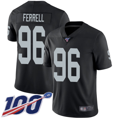 Raiders #96 Clelin Ferrell Black Team Color Men's Stitched Football 100th Season Vapor Limited Jersey