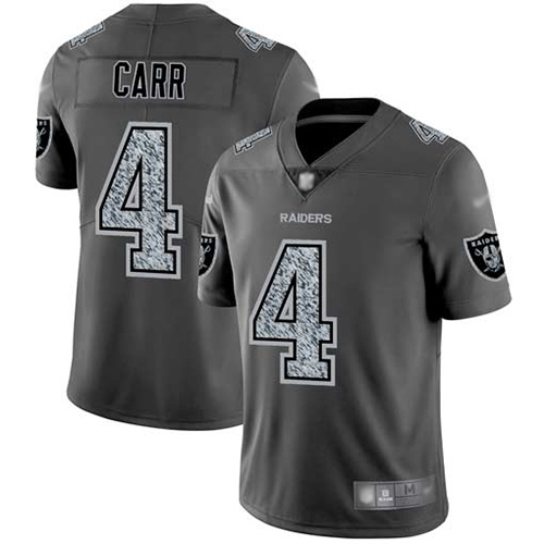 Raiders #4 Derek Carr Gray Static Men's Stitched Football Vapor Untouchable Limited Jersey
