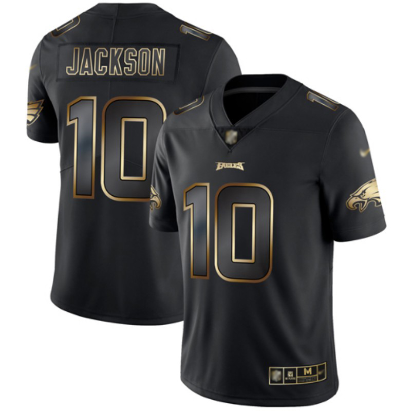 Eagles #10 DeSean Jackson Black/Gold Men's Stitched Football Vapor Untouchable Limited Jersey