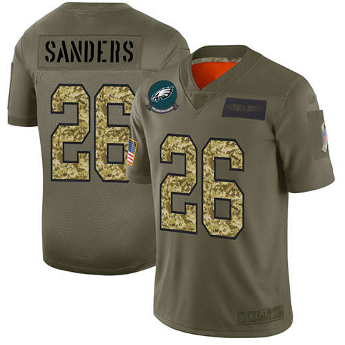 Eagles #26 Miles Sanders Olive/Camo Men's Stitched Football Limited 2019 Salute To Service Jersey