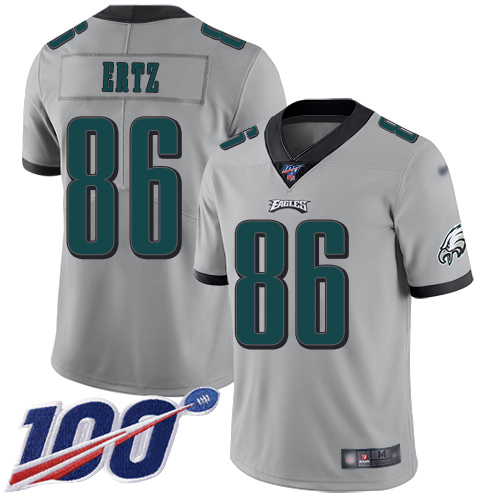 Eagles #86 Zach Ertz Silver Men's Stitched Football Limited Inverted Legend 100th Season Jersey