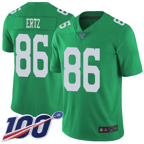 Eagles #86 Zach Ertz Green Men's Stitched Football Limited Rush 100th Season Jersey