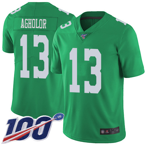 Eagles #13 Nelson Agholor Green Men's Stitched Football Limited Rush 100th Season Jersey