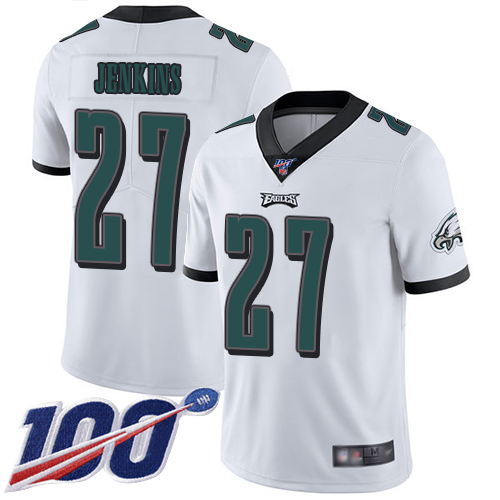 Eagles #27 Malcolm Jenkins White Men's Stitched Football 100th Season Vapor Limited Jersey