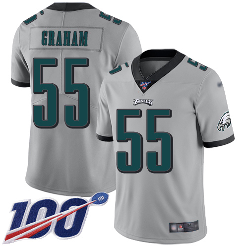 Eagles #55 Brandon Graham Silver Men's Stitched Football Limited Inverted Legend 100th Season Jersey